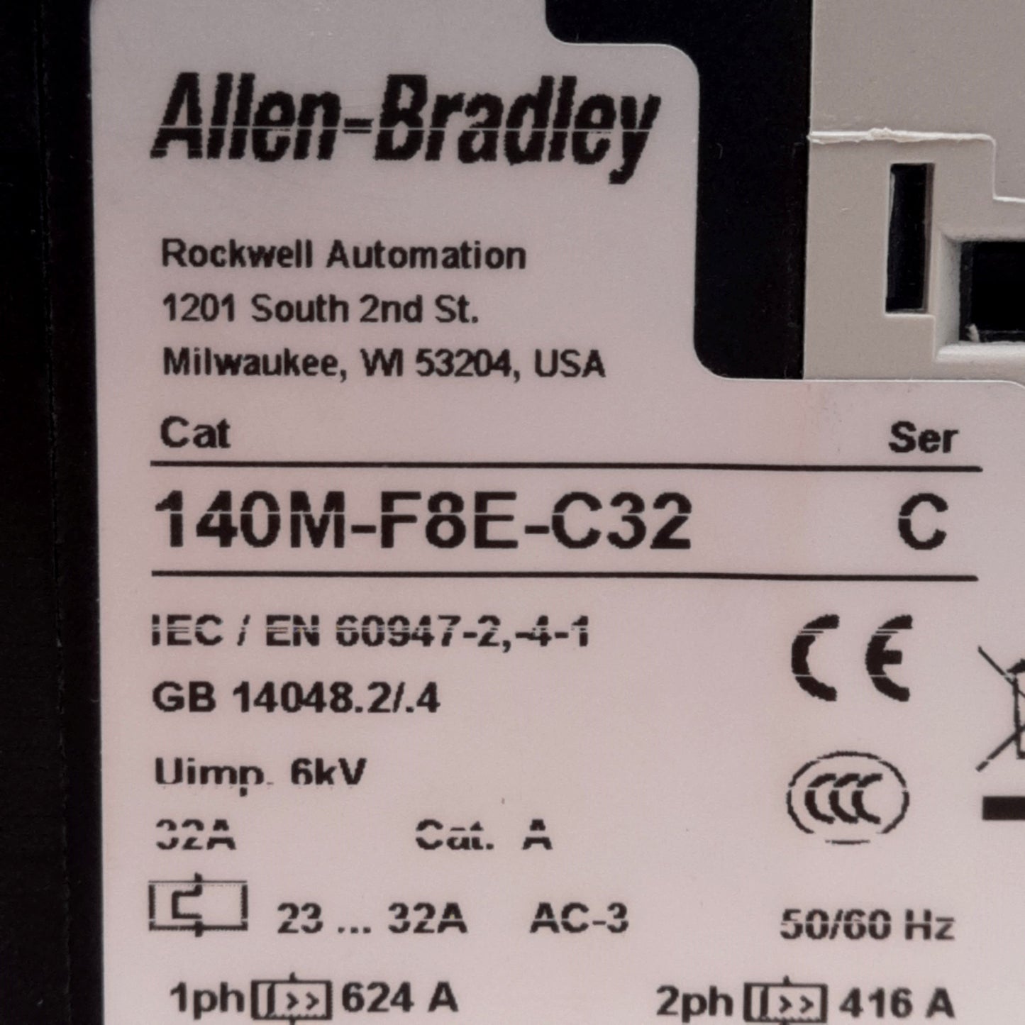 Used Allen Bradley 140M-F8E-C32 Motor Protection Circuit Breaker, 3-Pole, 23-32A