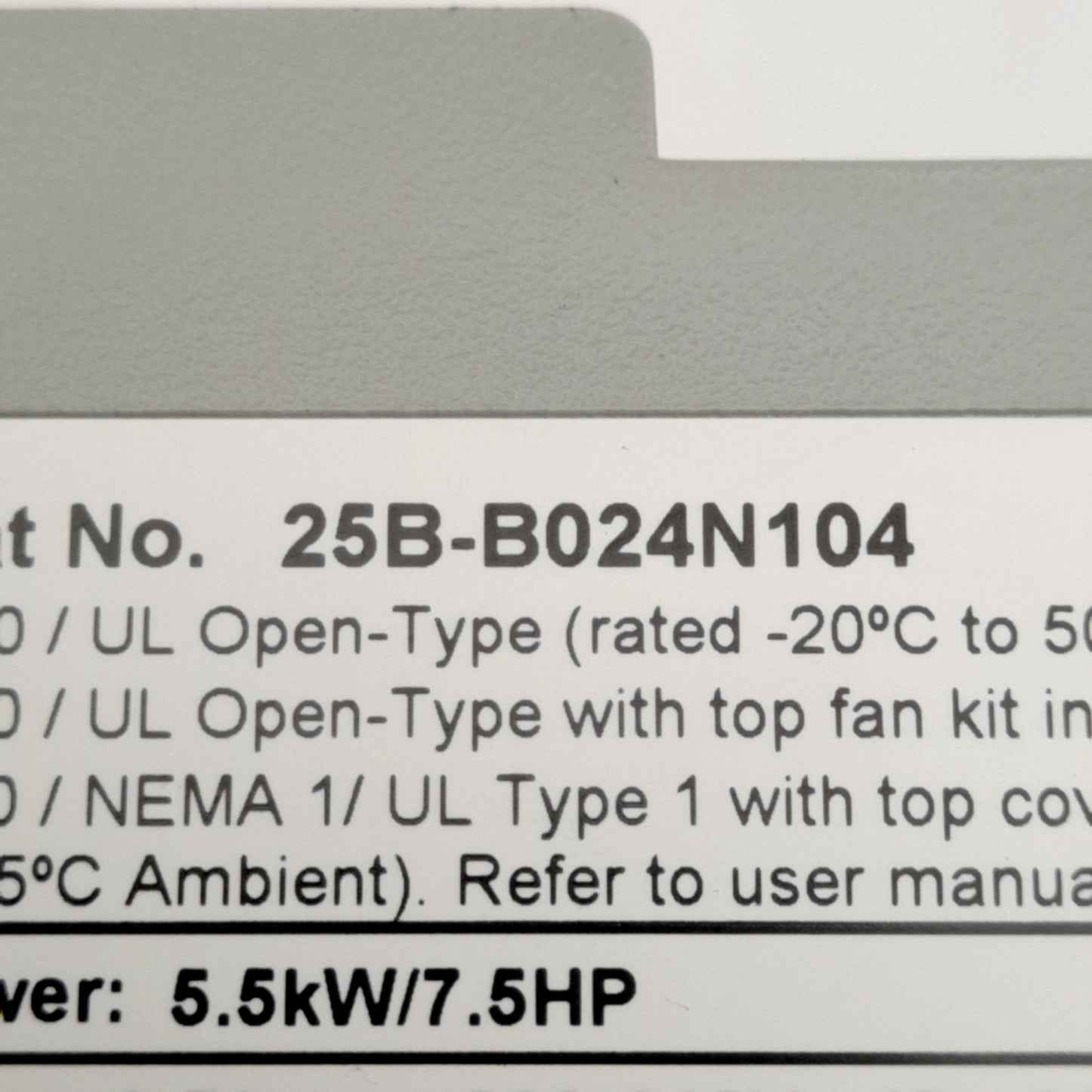 Used Allen Bradley 25B-B024N104 PowerFlex 525 AC Drive, 3PH 200-240VAC, 0-500Hz