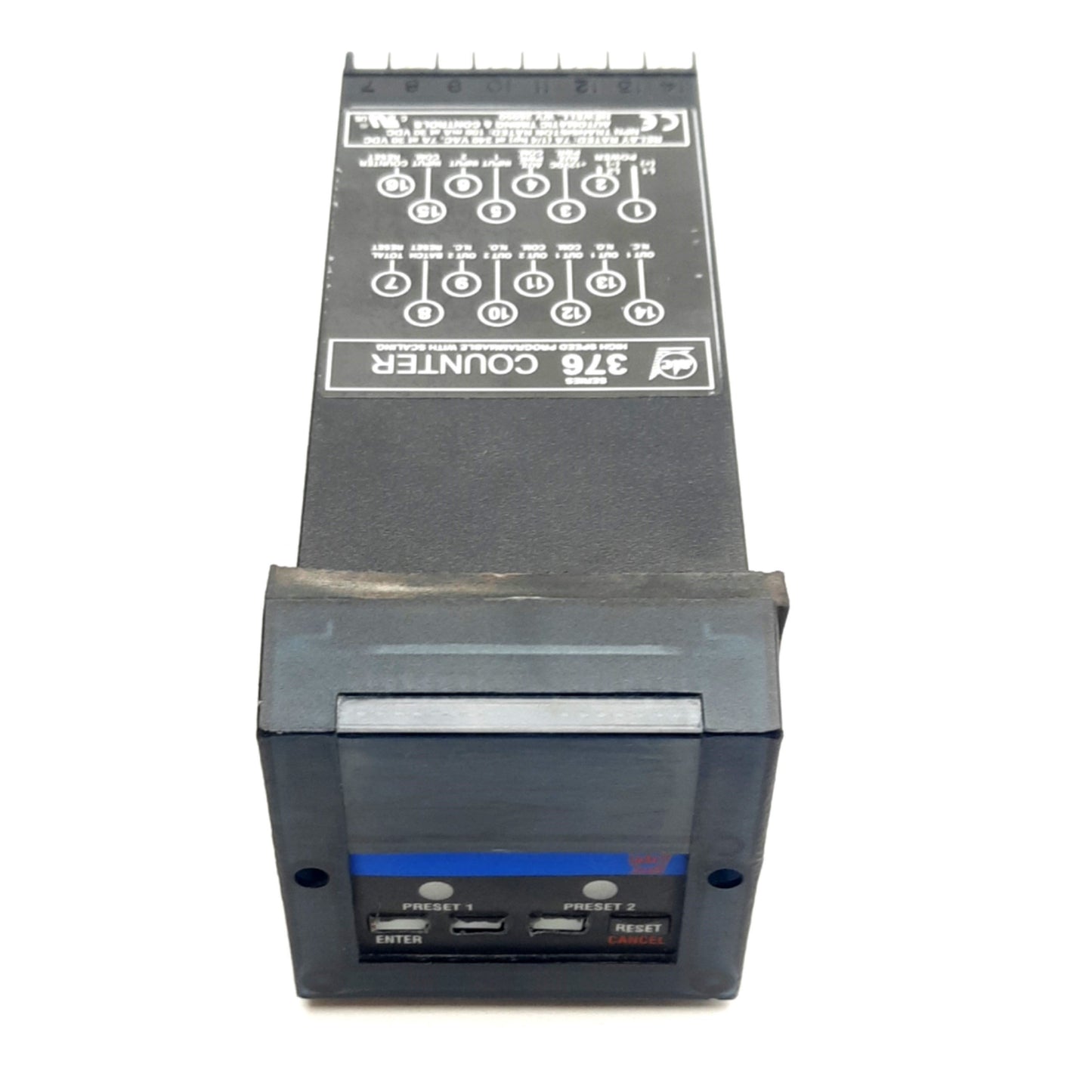 Used ATC 3-0376B100Q50RX Panel Meter Counter, 120VAC, 7A, 8 Digit, DIN *Worn Buttons*