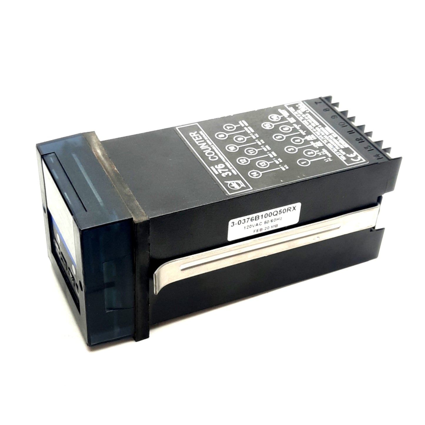 Used ATC 3-0376B100Q50RX Panel Meter Counter, 120VAC, 7A, 8 Digit, DIN *Worn Buttons*