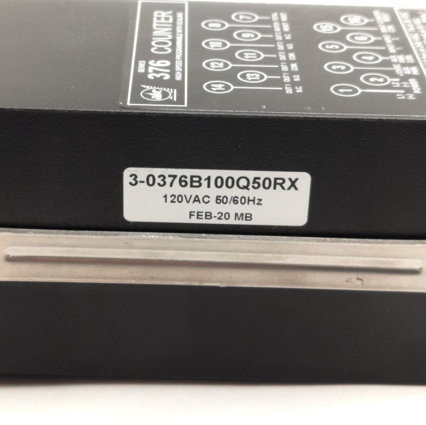 Used ATC 3-0376B100Q50RX Panel Meter Counter, 120VAC, 7A, 8 Digit, DIN *Worn Buttons*
