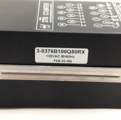 Used ATC 3-0376B100Q50RX Panel Meter Counter, 120VAC, 7A, 8 Digit, DIN *Worn Buttons*
