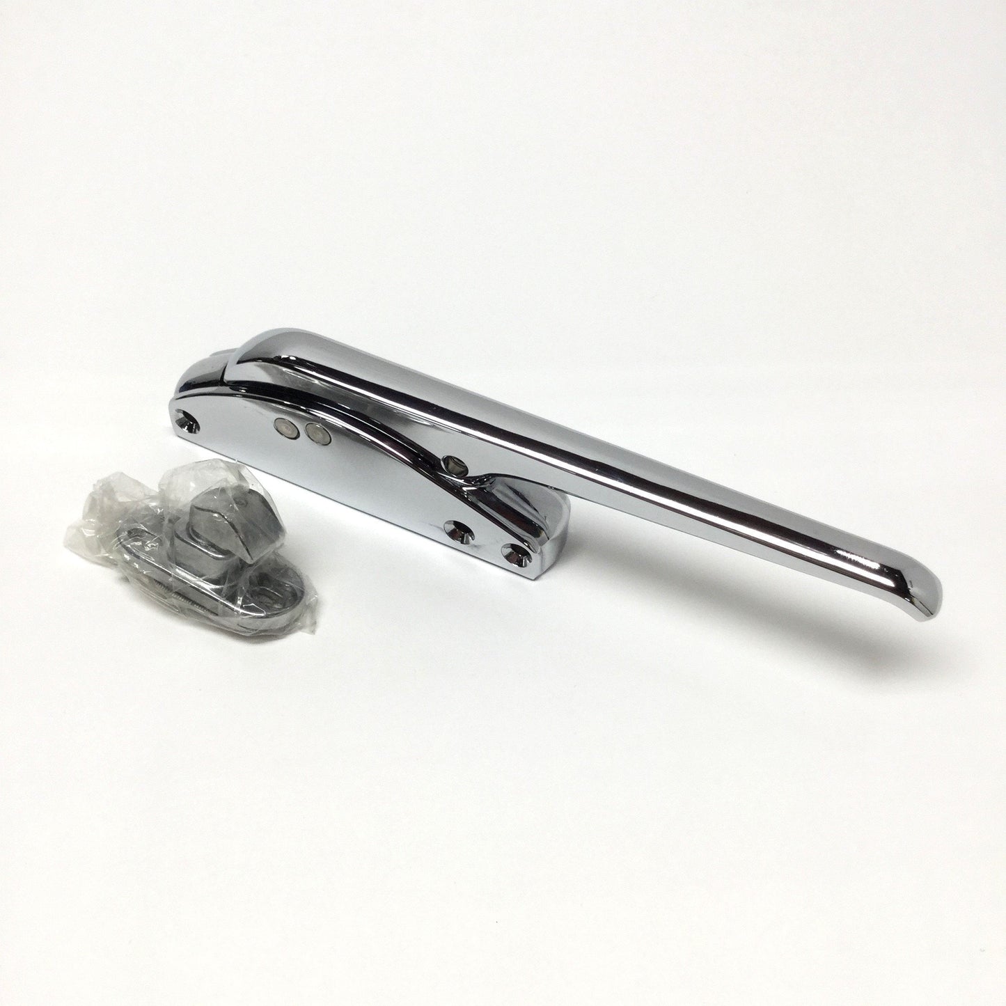 New – Open box Kason 533D Edgemount Mechanical Trigger-Action Latch, Polished Chrome w/Strike