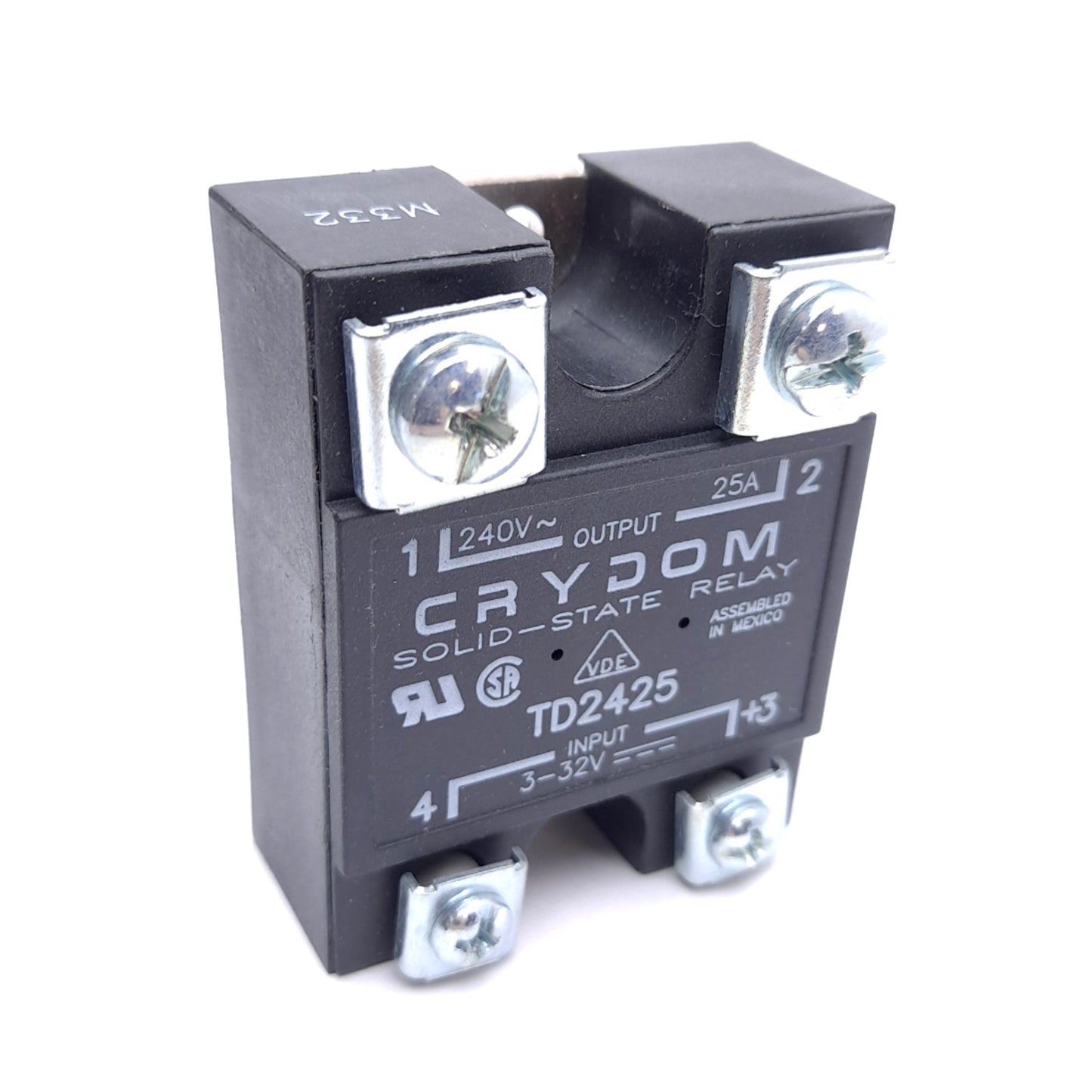 Used Crydom TD2425 Solid State Relay, 3-32VDC Control, 24-280VAC 25A Output, SPST-NO