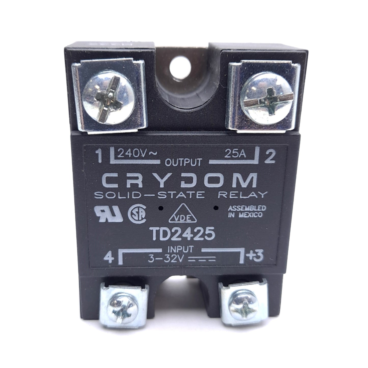 Used Crydom TD2425 Solid State Relay, 3-32VDC Control, 24-280VAC 25A Output, SPST-NO