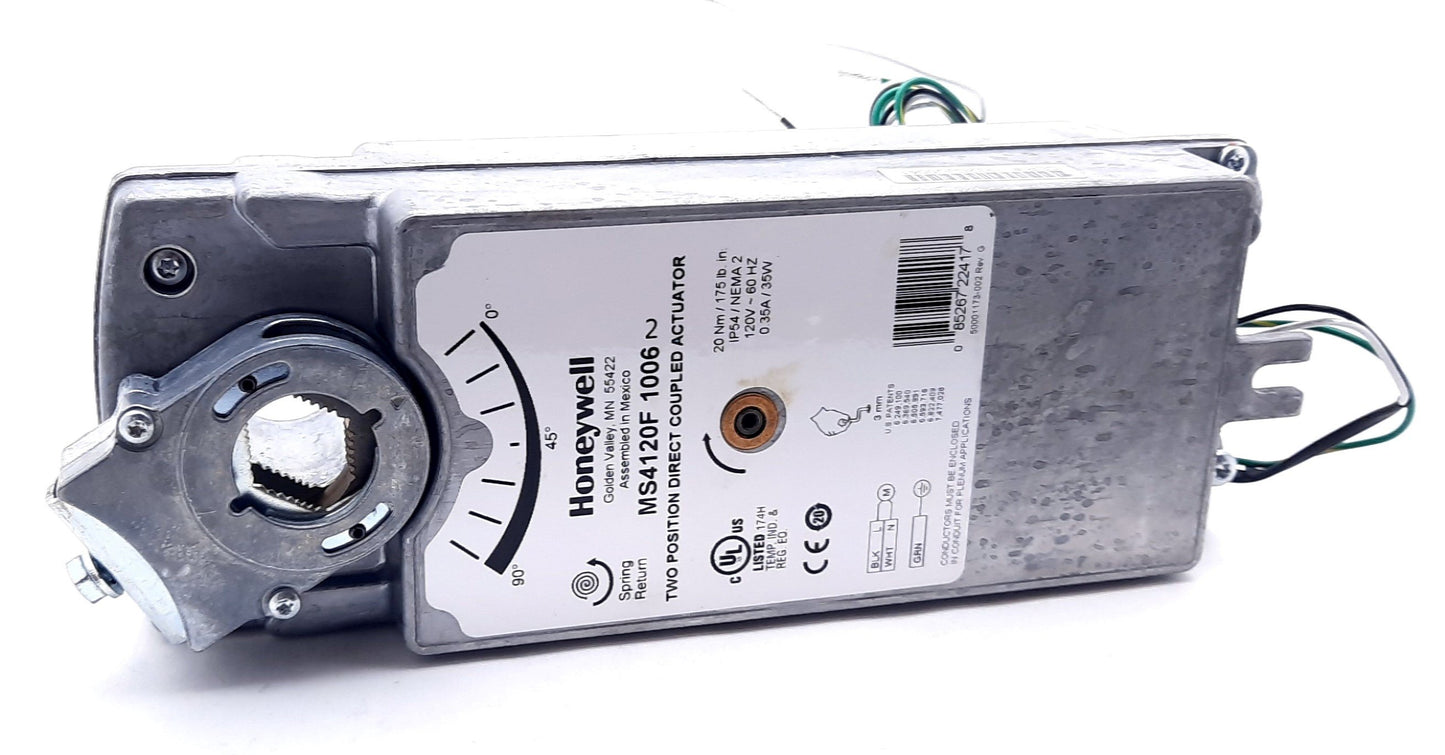 Used Honeywell MS4120F1006 Two Position Damper Actuator w/Spring Return SPST