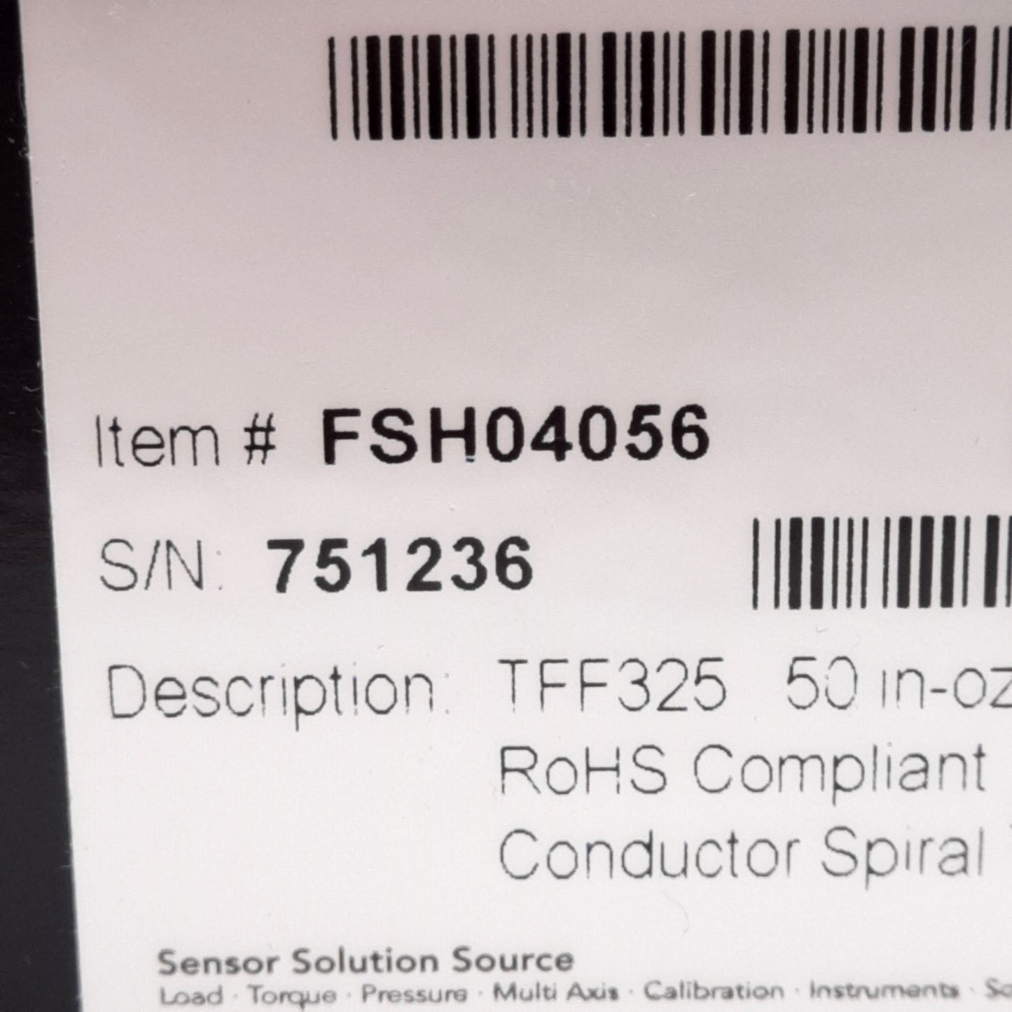 Used Futek FSH04056 TFF325 Flange-to-Flange Reaction Torque Sensor, 50in-oz, 2mV/V