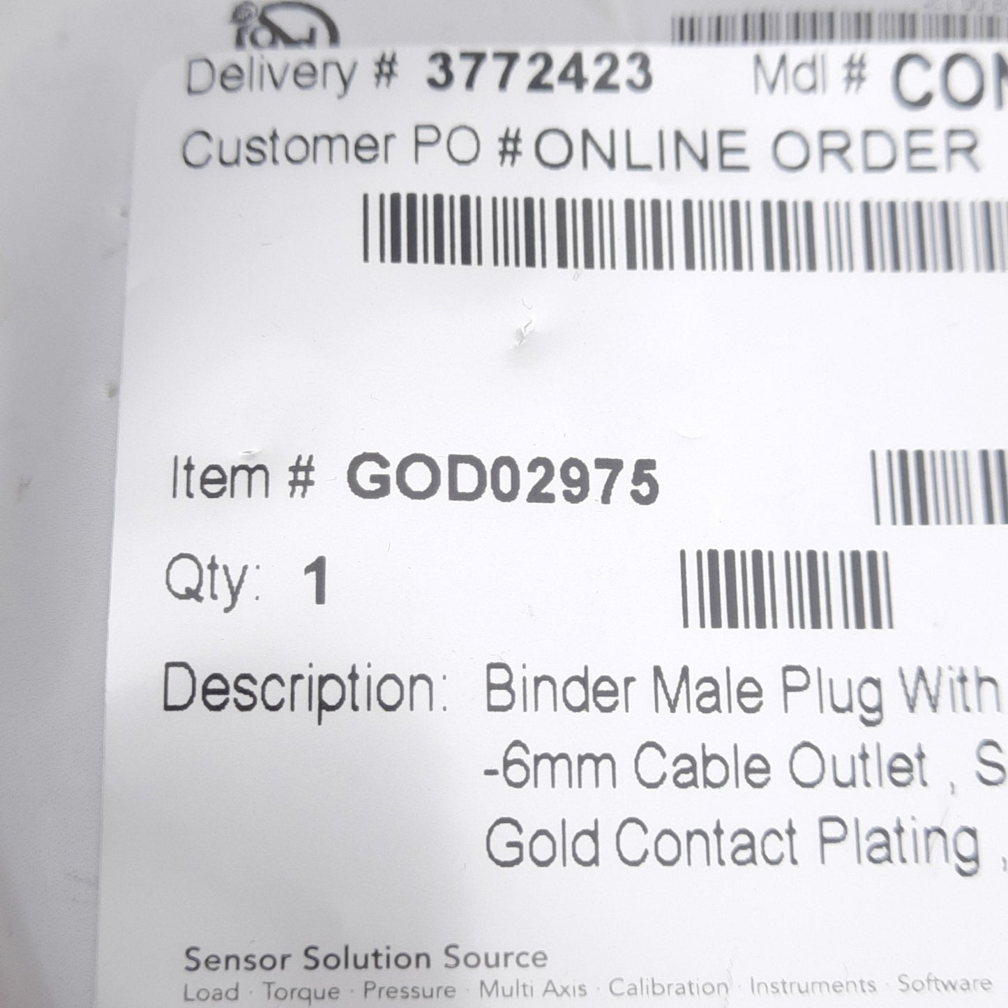 New Futek GOD02975 Connector, M16 Locking, 12-Pin Male Plug With Cable Clamp