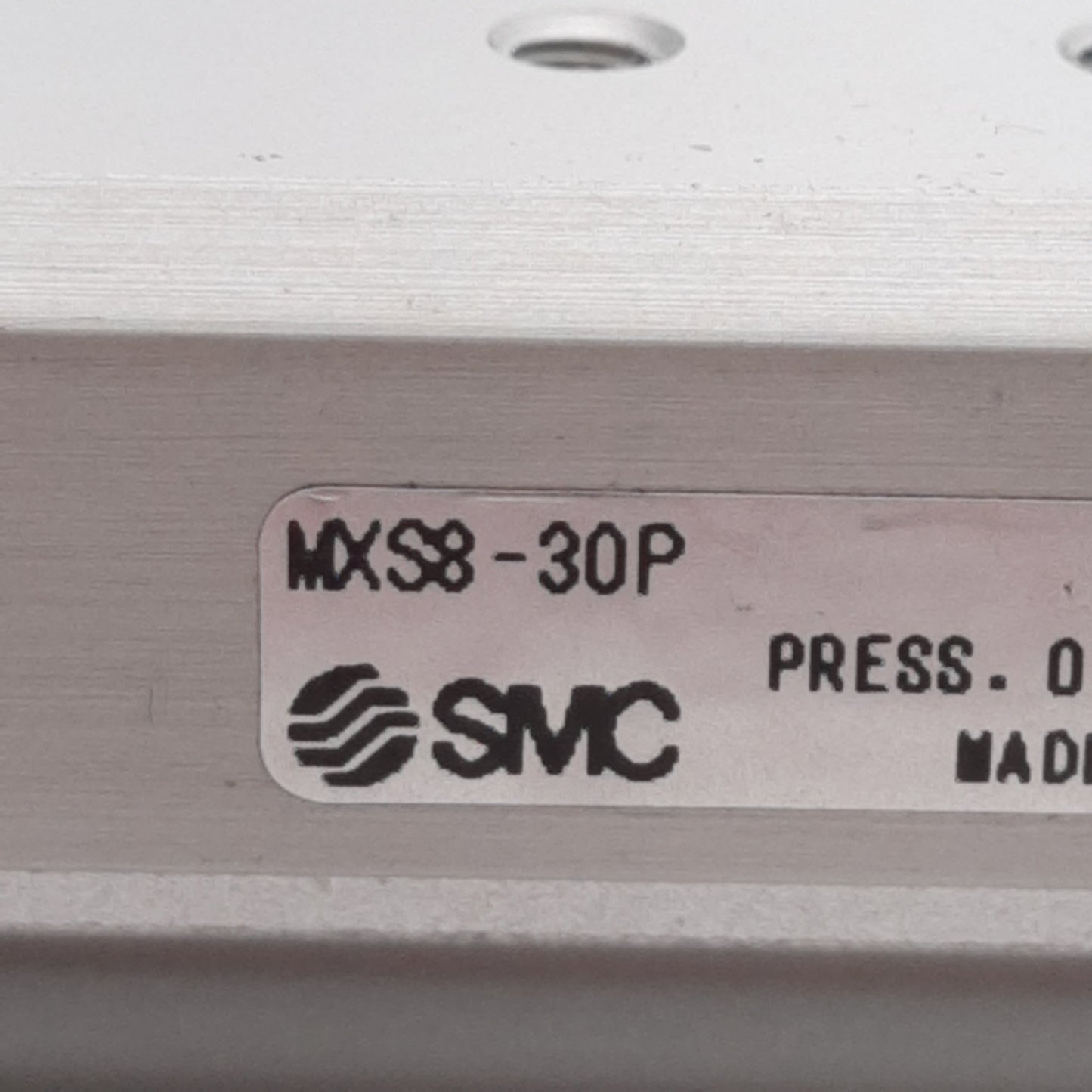 Used SMC MXS8-30P Precision Slide Table, ø8mm Bore, 30mm Stroke, M5x0.8, 0.15-0.7MPa