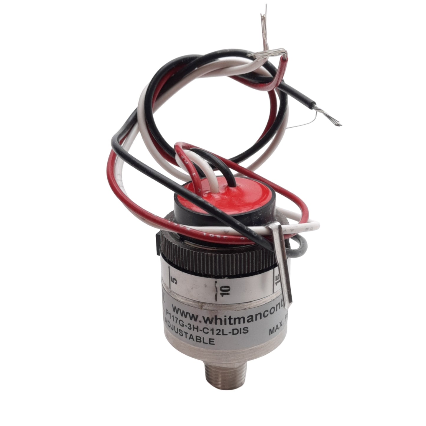 New – Open box Whitman Controls P117G-3H-C12L-DIS Pressure Switch, 1.6-30PSI, 1/8in NPT, 125VAC
