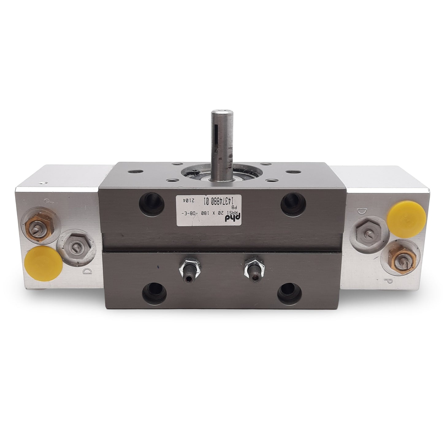 Used Phd RAS1 20x180-DB-E-PB Rotary Actuator ø20mm Bore 180° Rotation 150PSI NPT1/8