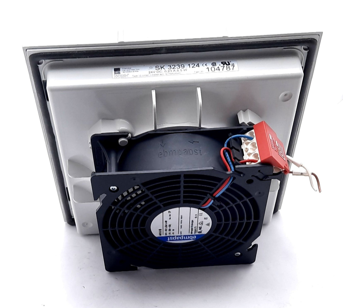 Used Rittal SK 3239.124 Fan and Filter Unit 24VDC, 0.23A, 5.5W, 105m³/h, 98m³/h