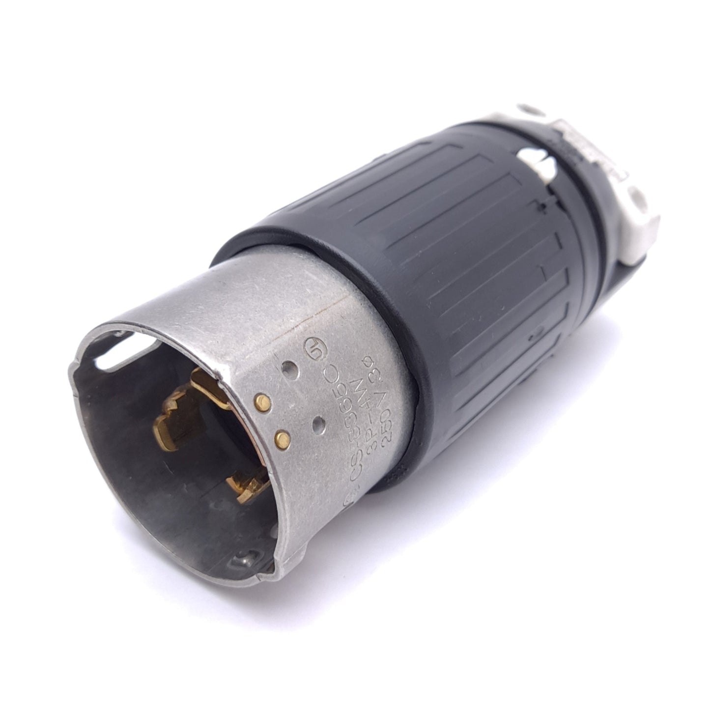 Used Hubbell CS8365C Twist-Lock Male Plug, 3-Phase 250VAC 50A, 3-Pole, Screw Terminal