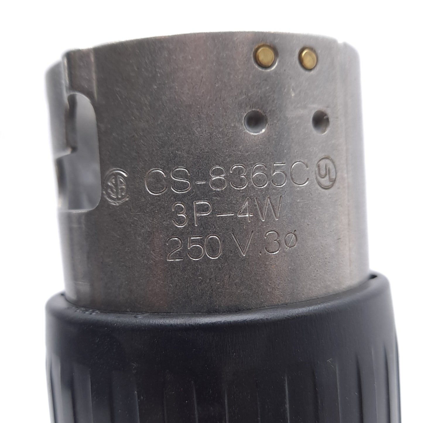 Used Hubbell CS8365C Twist-Lock Male Plug, 3-Phase 250VAC 50A, 3-Pole, Screw Terminal