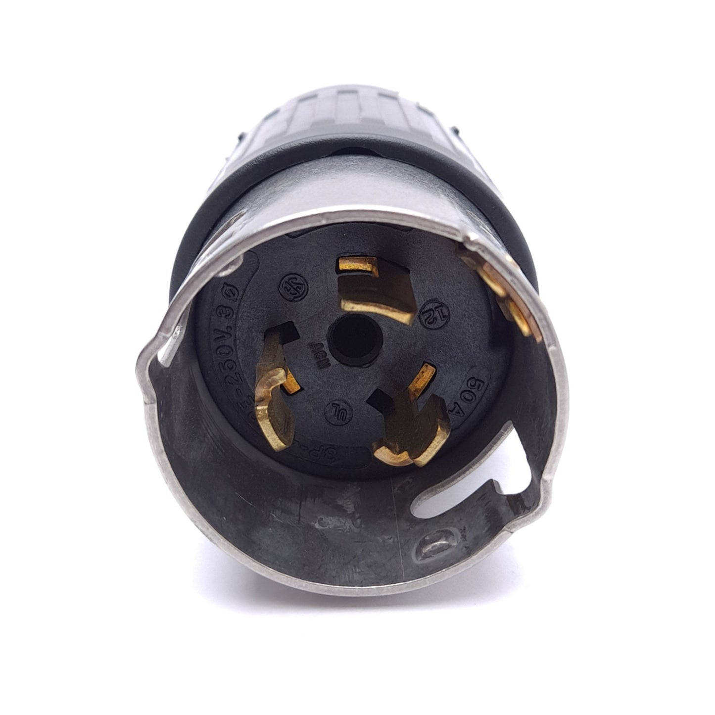 Used Hubbell CS8365C Twist-Lock Male Plug, 3-Phase 250VAC 50A, 3-Pole, Screw Terminal