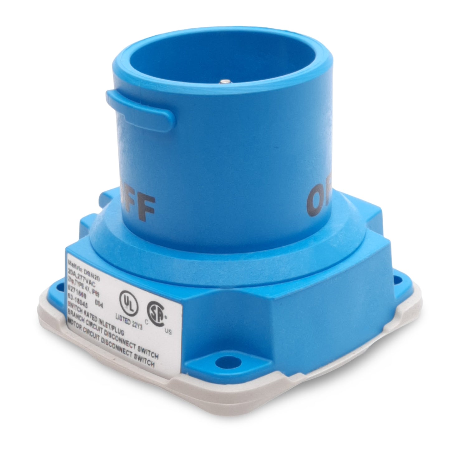 New Meltric 63-18045 DSN20 Inlet Plug, 1P+N+G, 277VAC 20A, 14-12 AWG, NEMA 4X & IP69