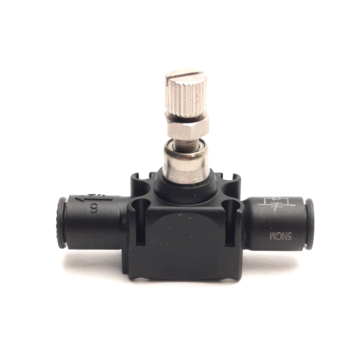 New – Open box Parker 77705600 Legris Flow Control Fitting, 1/4in P2C Tube, 14.5 to 145psi