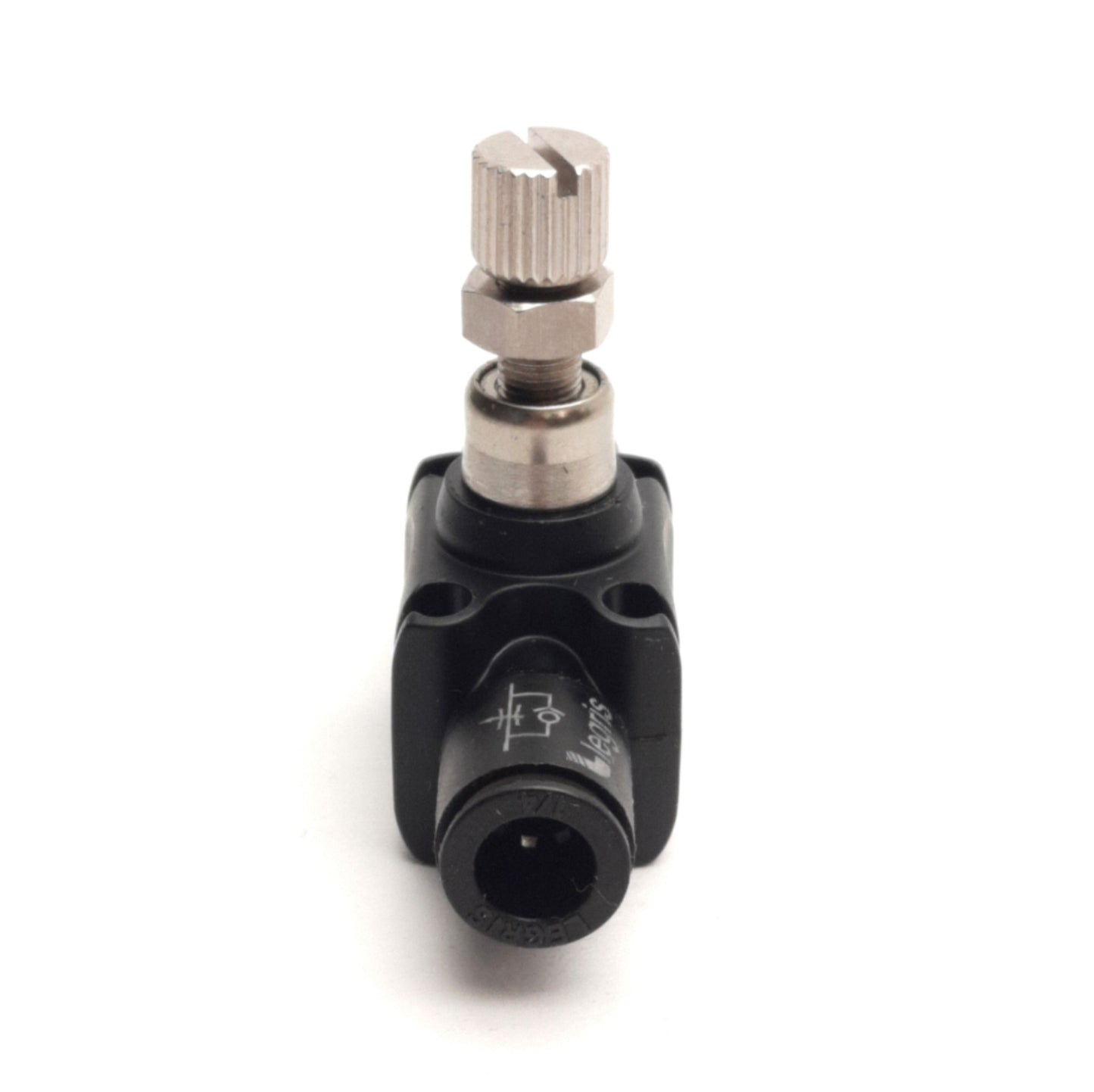 New – Open box Parker 77705600 Legris Flow Control Fitting, 1/4in P2C Tube, 14.5 to 145psi