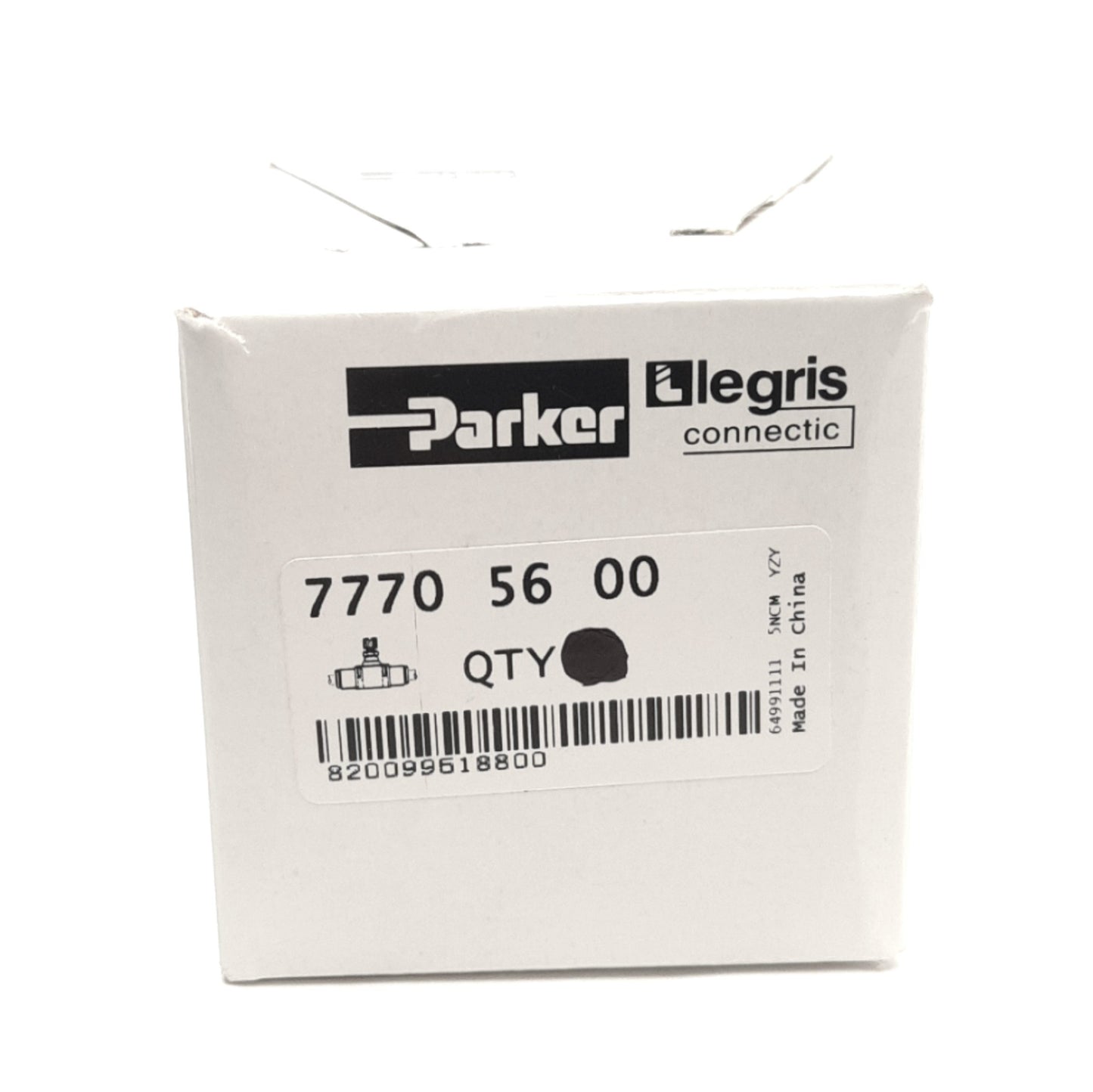 New – Open box Parker 77705600 Legris Flow Control Fitting, 1/4in P2C Tube, 14.5 to 145psi