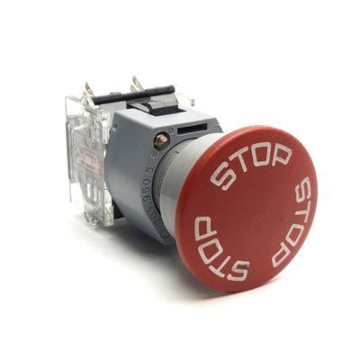 Used EAO 704.074.2 E Stop Button Twist Release, 600VAC 250 VDC, 10A, DPST-NC