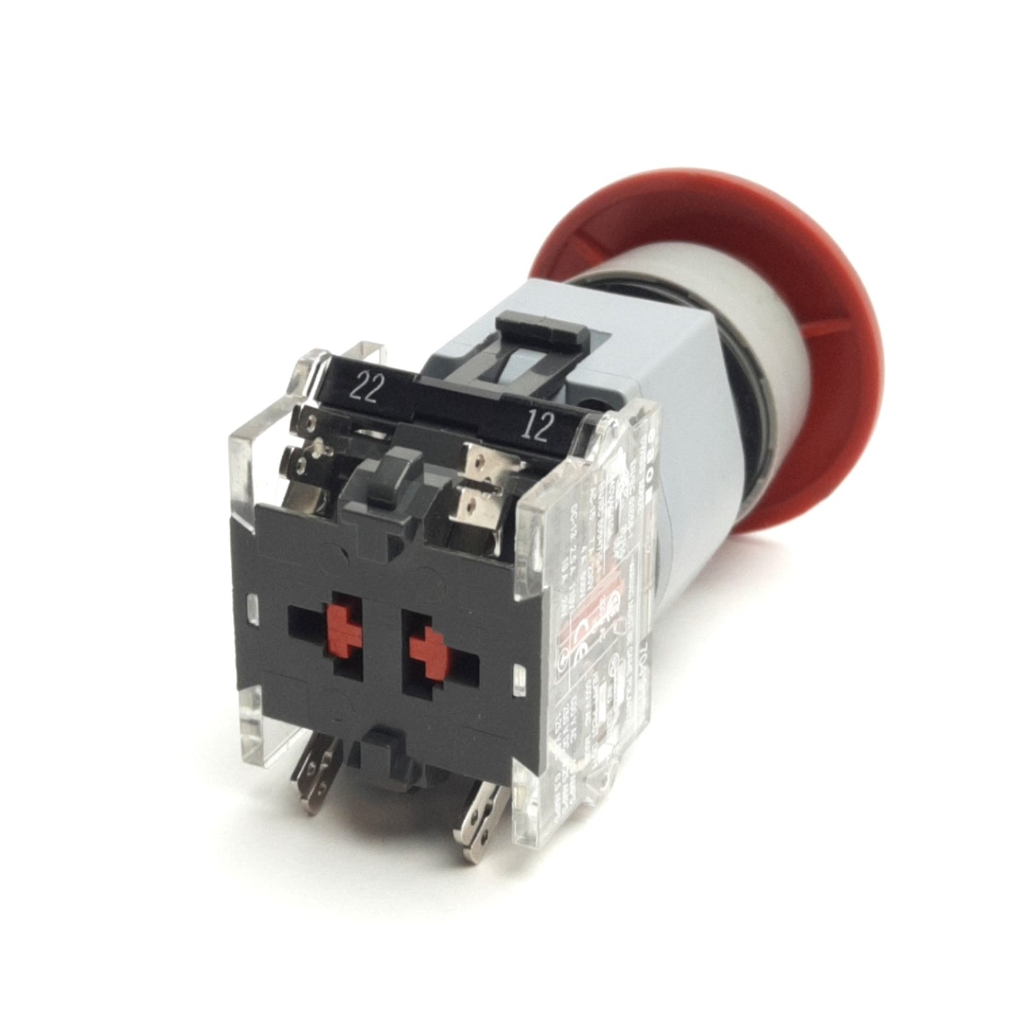 Used EAO 704.074.2 E Stop Button Twist Release, 600VAC 250 VDC, 10A, DPST-NC