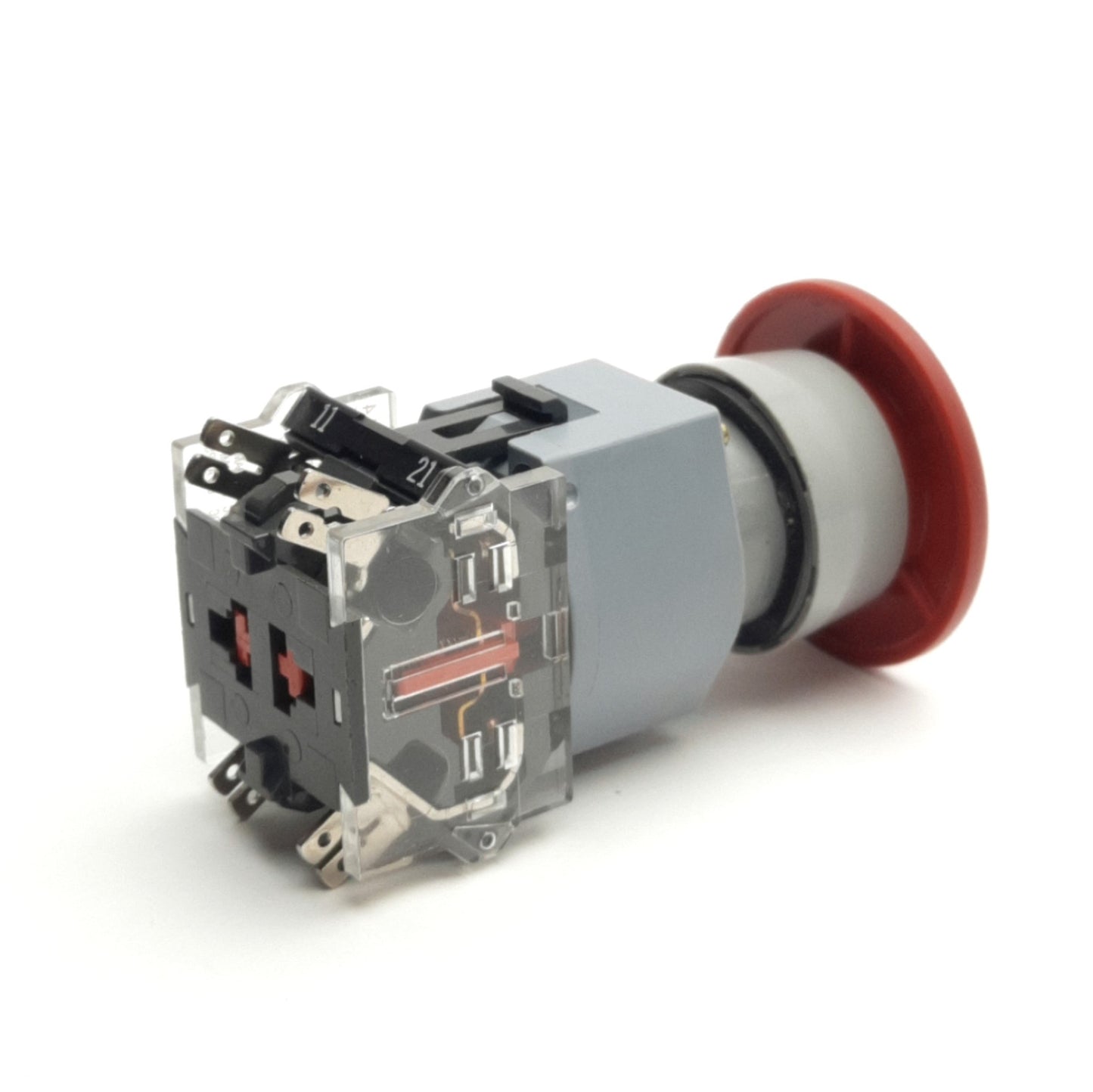 Used EAO 704.074.2 E Stop Button Twist Release, 600VAC 250 VDC, 10A, DPST-NC