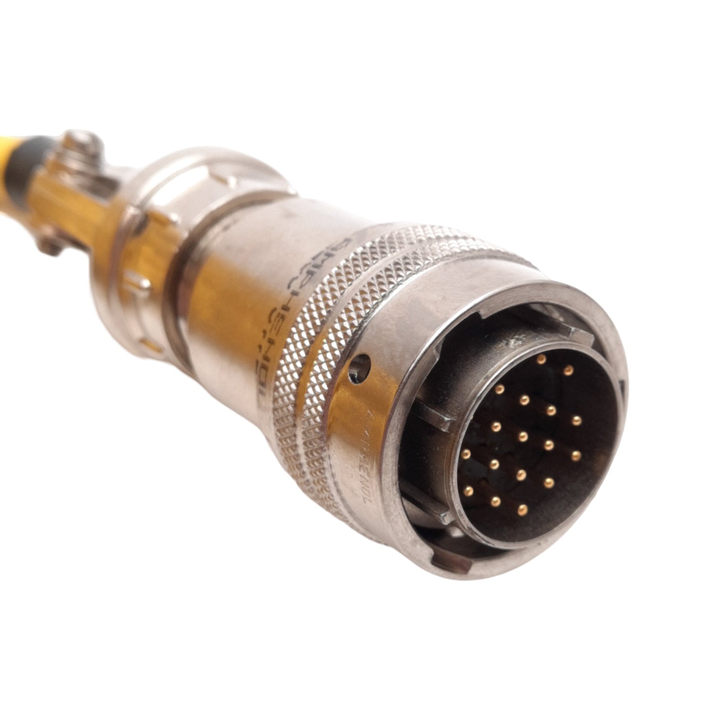 Used Parker 71-018309-35 Rev B Gemini Motor Feedback Cable, 19-Pin Male, 30ft *Cut*