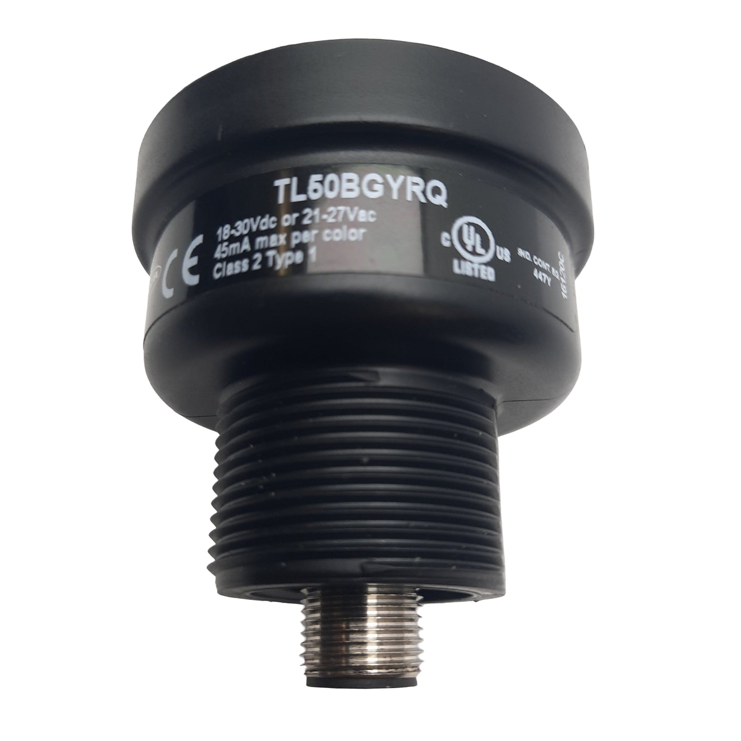 Used Banner TL50BGYRQ Basic Tower Light, 4 Segment, 30VDC, 20mA, 5-pin M12, NPN/PNP