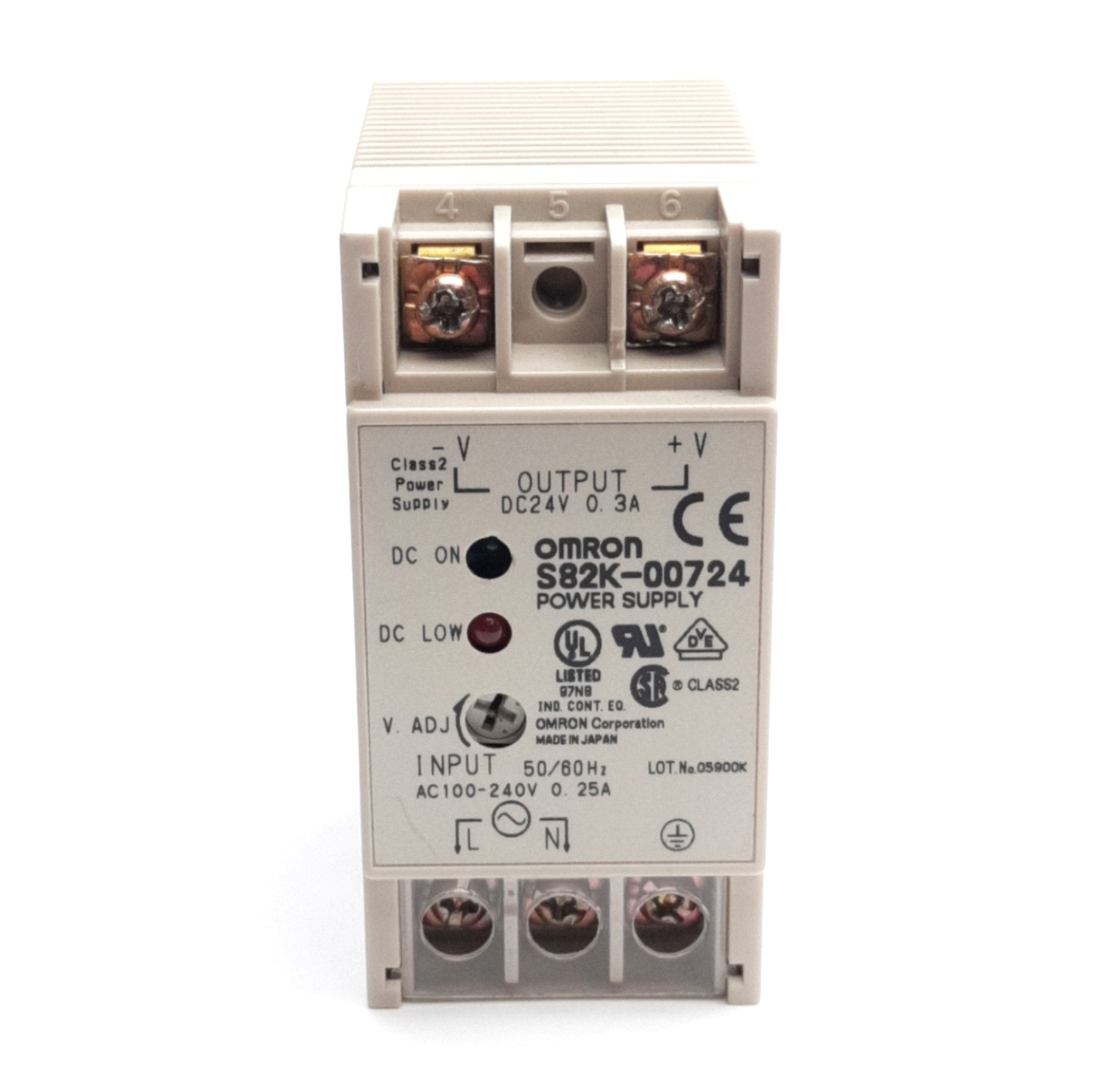 Omron S82K-00724 Power Supply Module, 100-240VAC Input , 24VDC 0.3A Ou ...