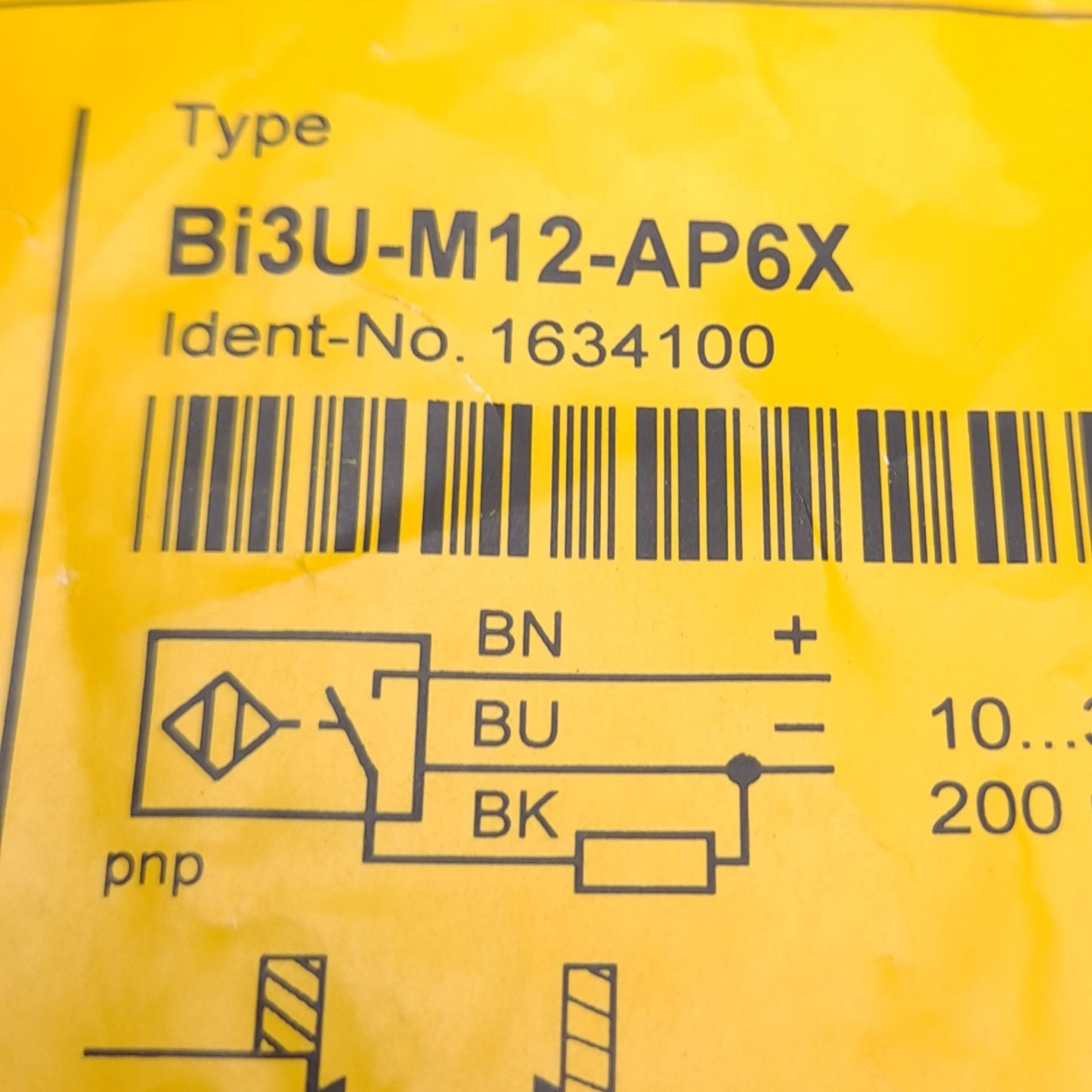 New Turck Bi3U-M12-AP6X 1634100 Inductive Sensor, PNP-NO, M12 x 1, 3mm Switching