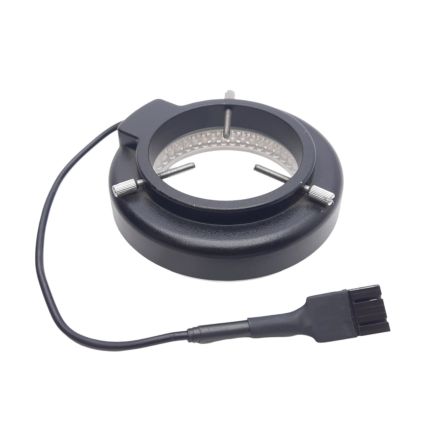 Used AmScope 144 LED Quadrant Ring Light For Stereo Microscopes, ø61mm ID, 12VDC