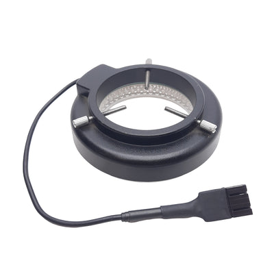 Used AmScope 144 LED Quadrant Ring Light For Stereo Microscopes, ø61mm ID, 12VDC