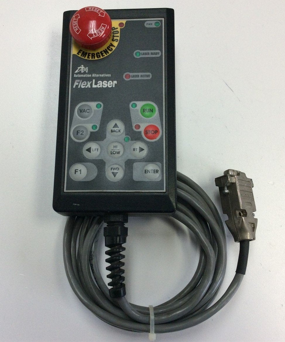 Used Automation Alternatives FlexLaser Controller Remote Emergency Run Stop 9 Pin