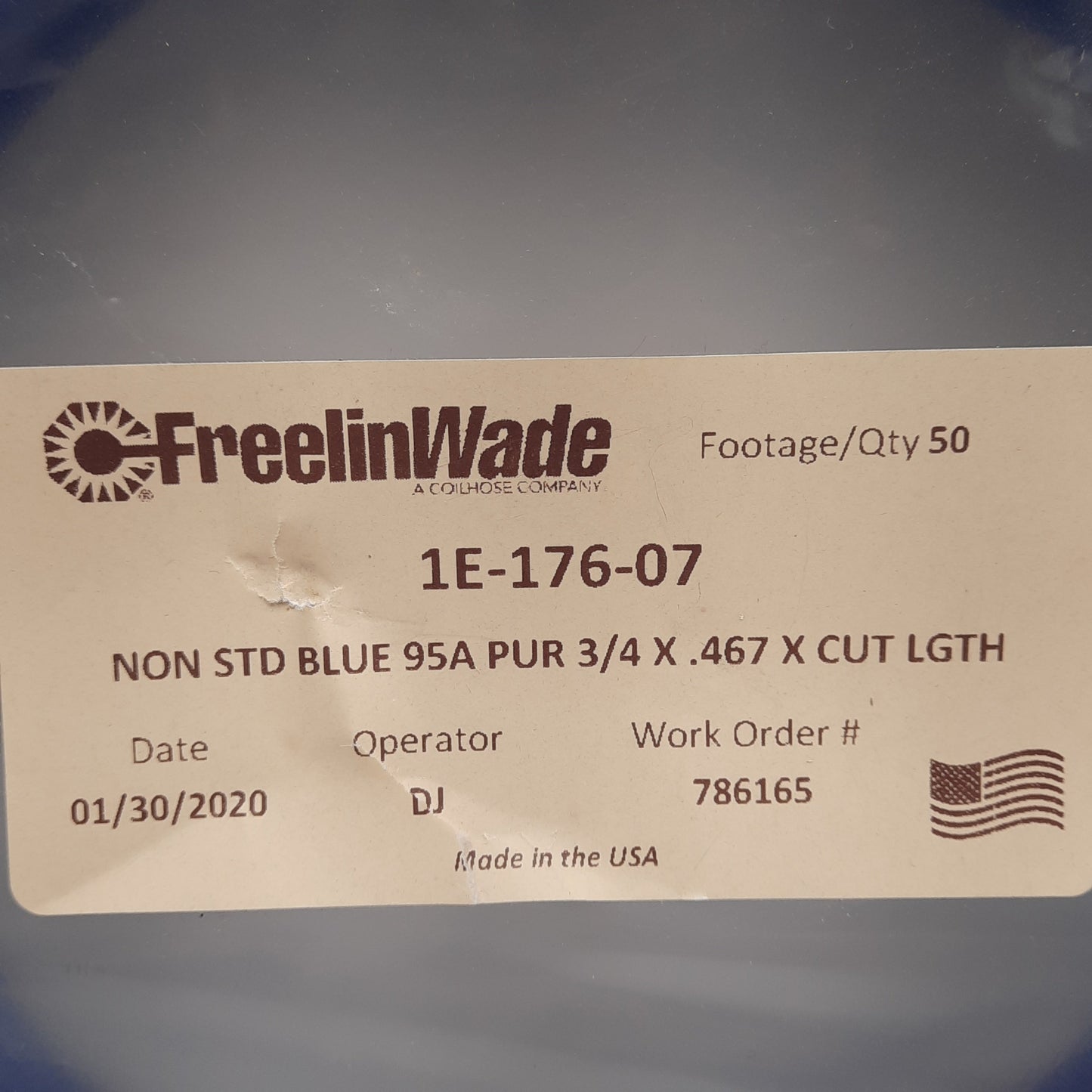 New – Open box FreelinWade 1E-176-07 Fre-Thane Polyurethane Tubing, ø3/4in OD, 0.467in ID, 50ft