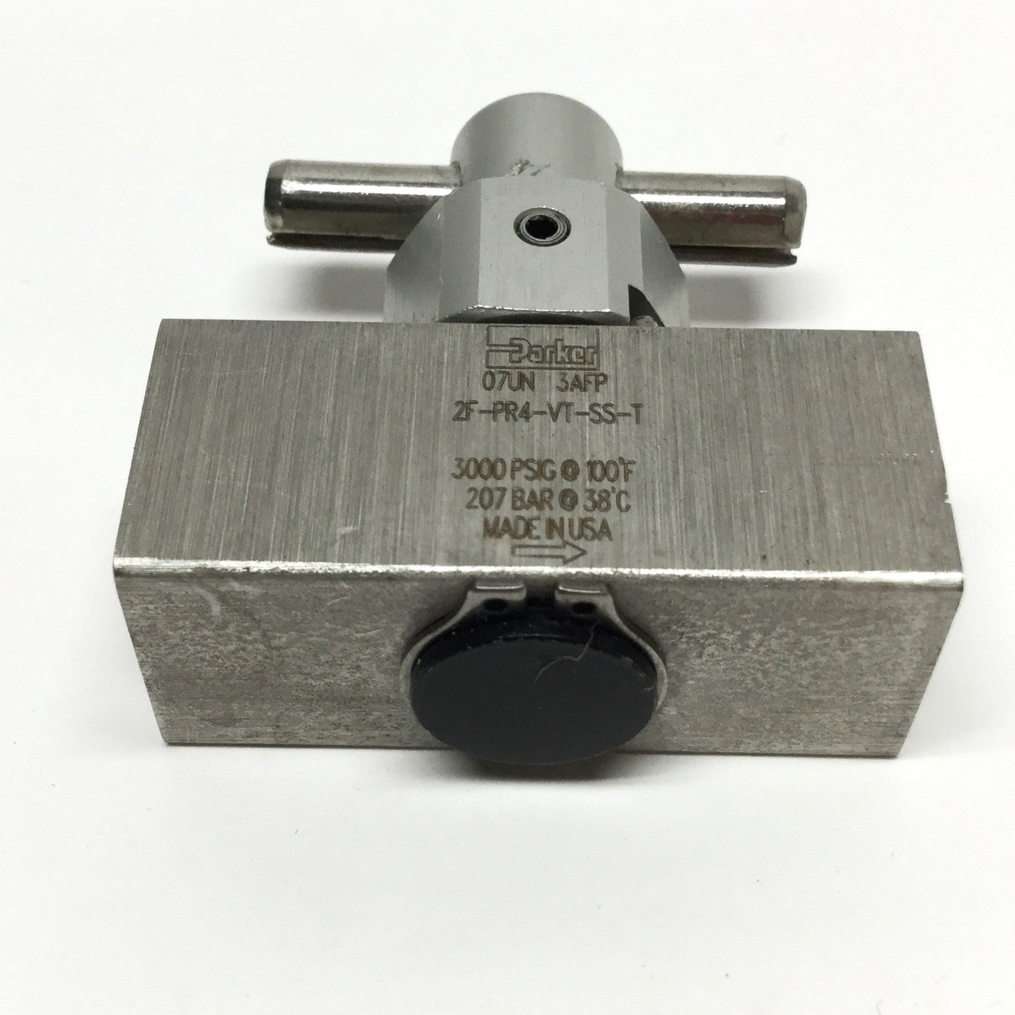 Used Parker 2F-PR4-VT-SS-T Stainless Rotary Plug Valve, 1/4 Turn, 1/8" NPT, 3000psi