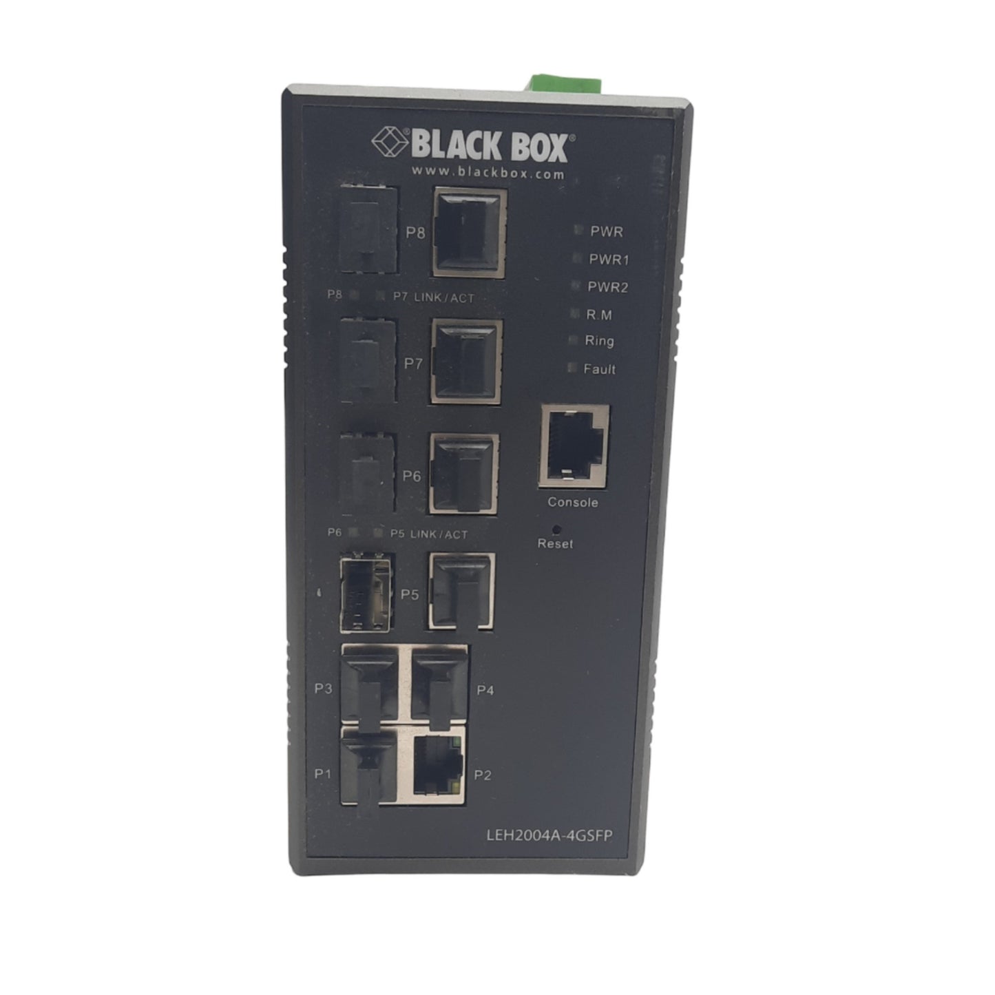 Used Black Box LEH2004A-4GSFP Industrial Managed Gigabit Ethernet Switch, 4-Port
