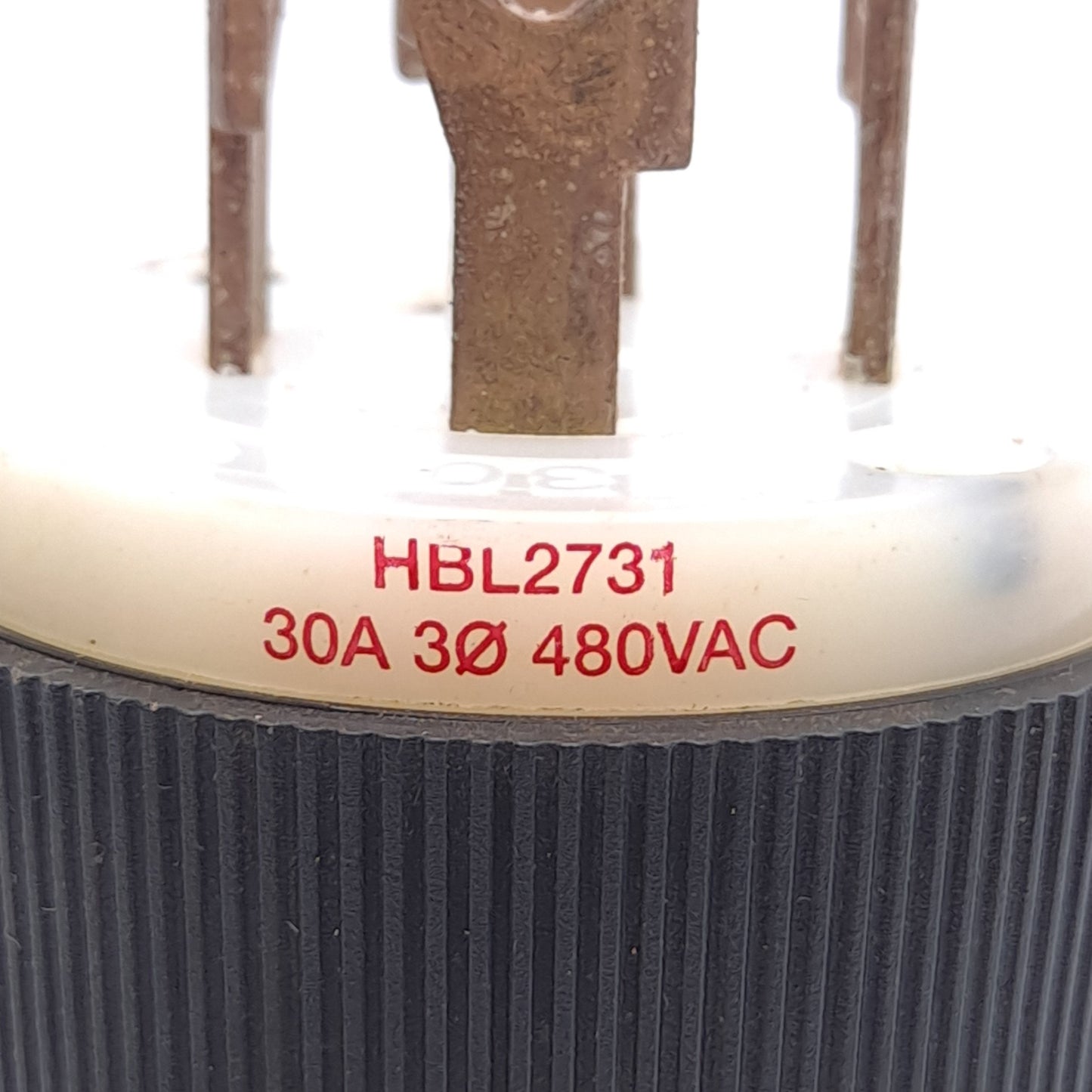 Used Lot of 2 Hubbell HBL2731 Twist-Lock Plug, 30A 3-Phase 480VAC, 3-Pole, 4-Wire