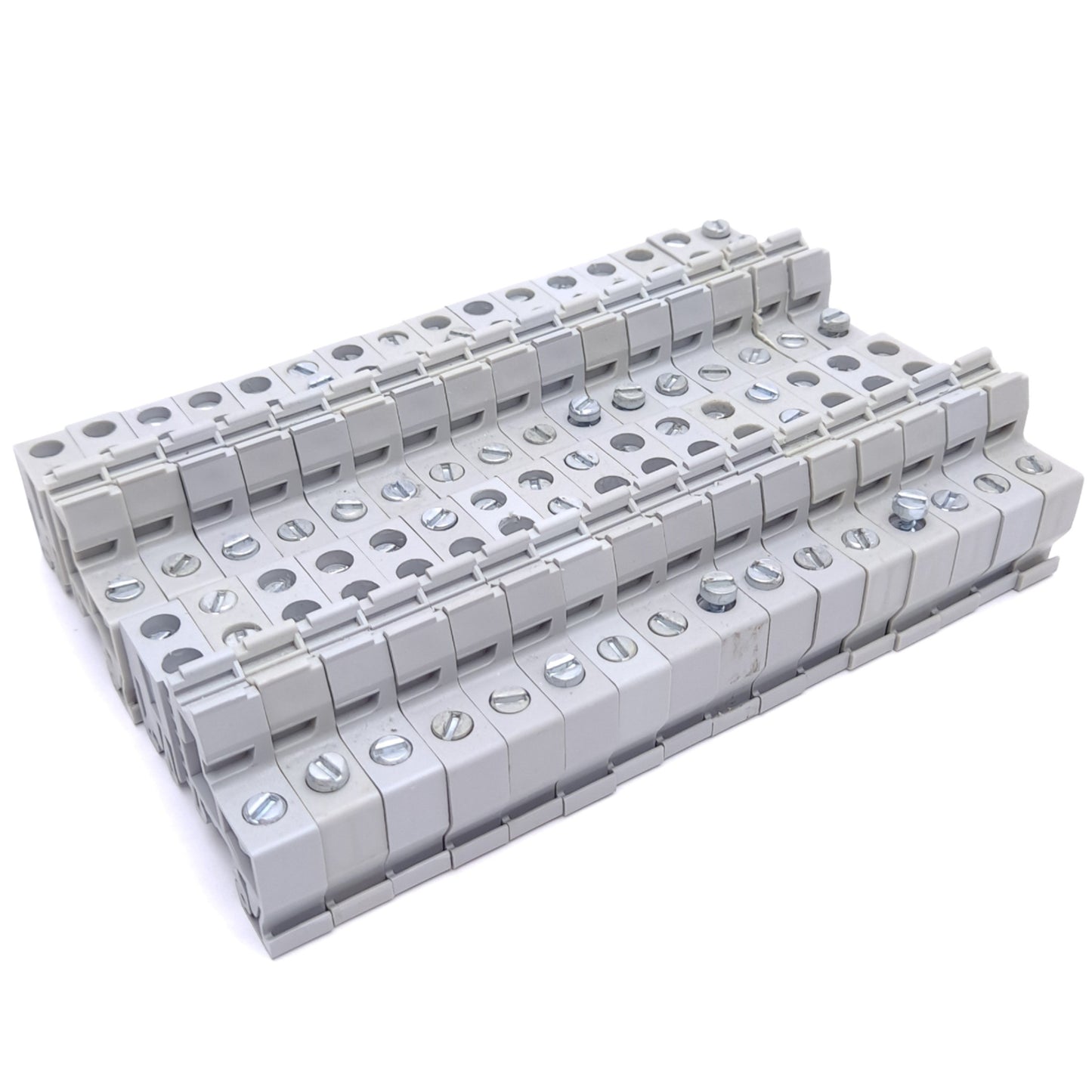 Used Lot of 32 Phoenix Contact E/UK 1201442 Terminal Block End Bracket, DIN Rail