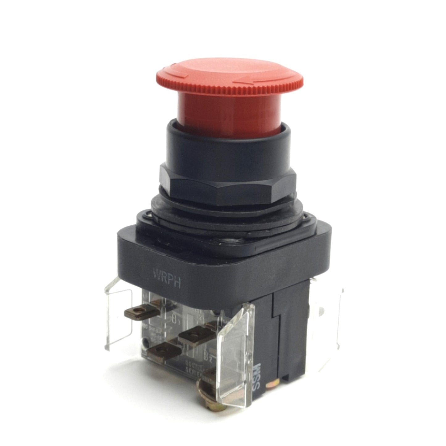 Used Allen Bradley 800H-FRXT A4P E Stop Push/Twist Release Button 4-NC Contacts, 30mm