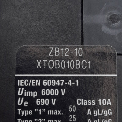 Used Eaton XTOB010BC1 Bimetallic Overload Relay, Frame B, 1NO+1NC, 6-10A, 690VAC