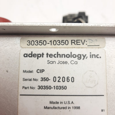 Used Adept Tech. 30350-10350 CIP Machine Interface Panel, RS232, 12" x 5-3/16"