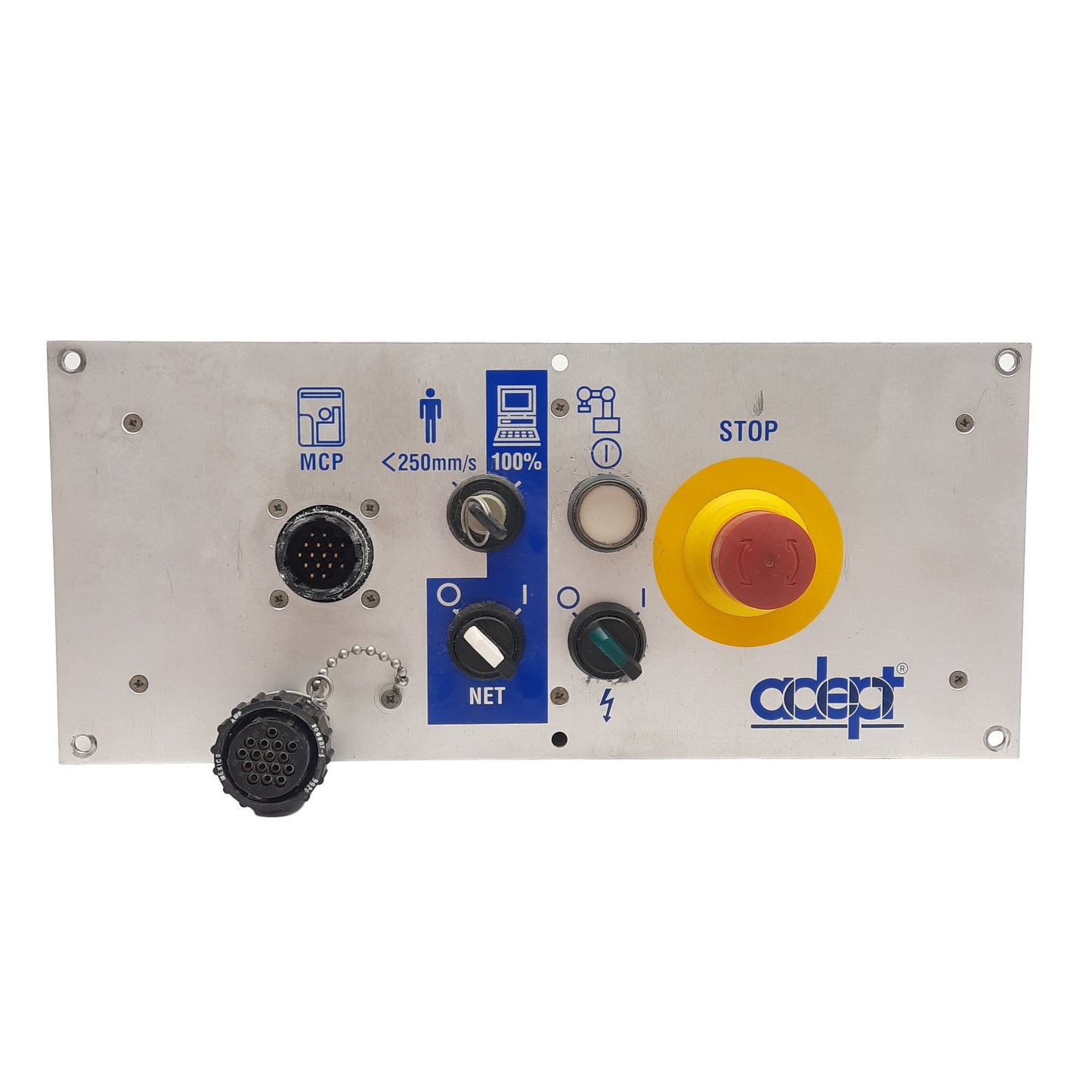 Used Adept Tech. 30350-10350 CIP Machine Interface Panel, RS232, 12" x 5-3/16"