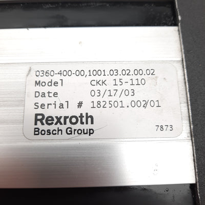 Used Rexroth CKK 15-110 Compact Module, 16mm Lead, 850mm Stroke, 6300N Load, NEMA 23