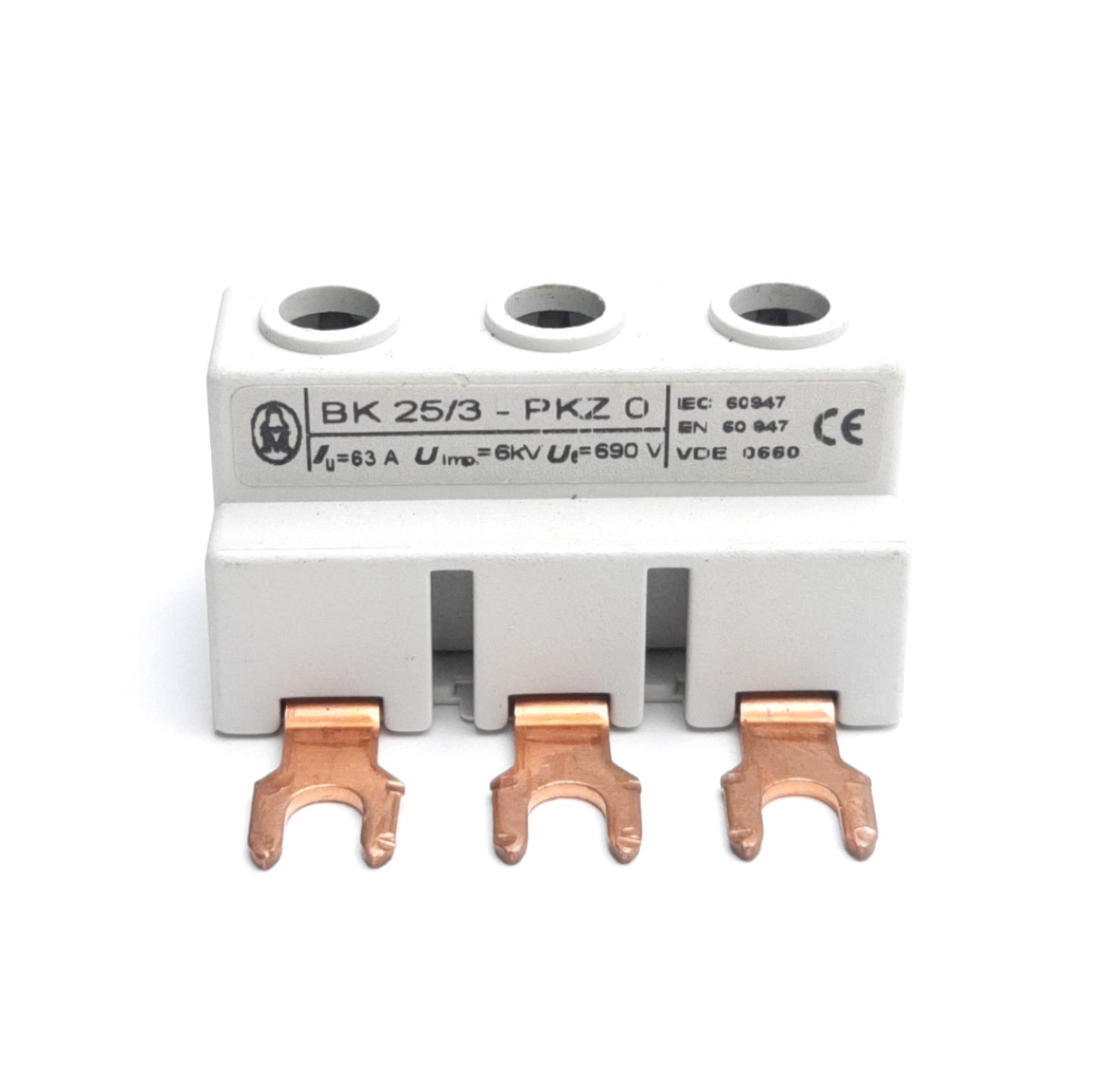 Used Lot of 2 Moeller BK25/3-PKZ0 PKZ/PKE Extension Terminal Block, 690V 63A