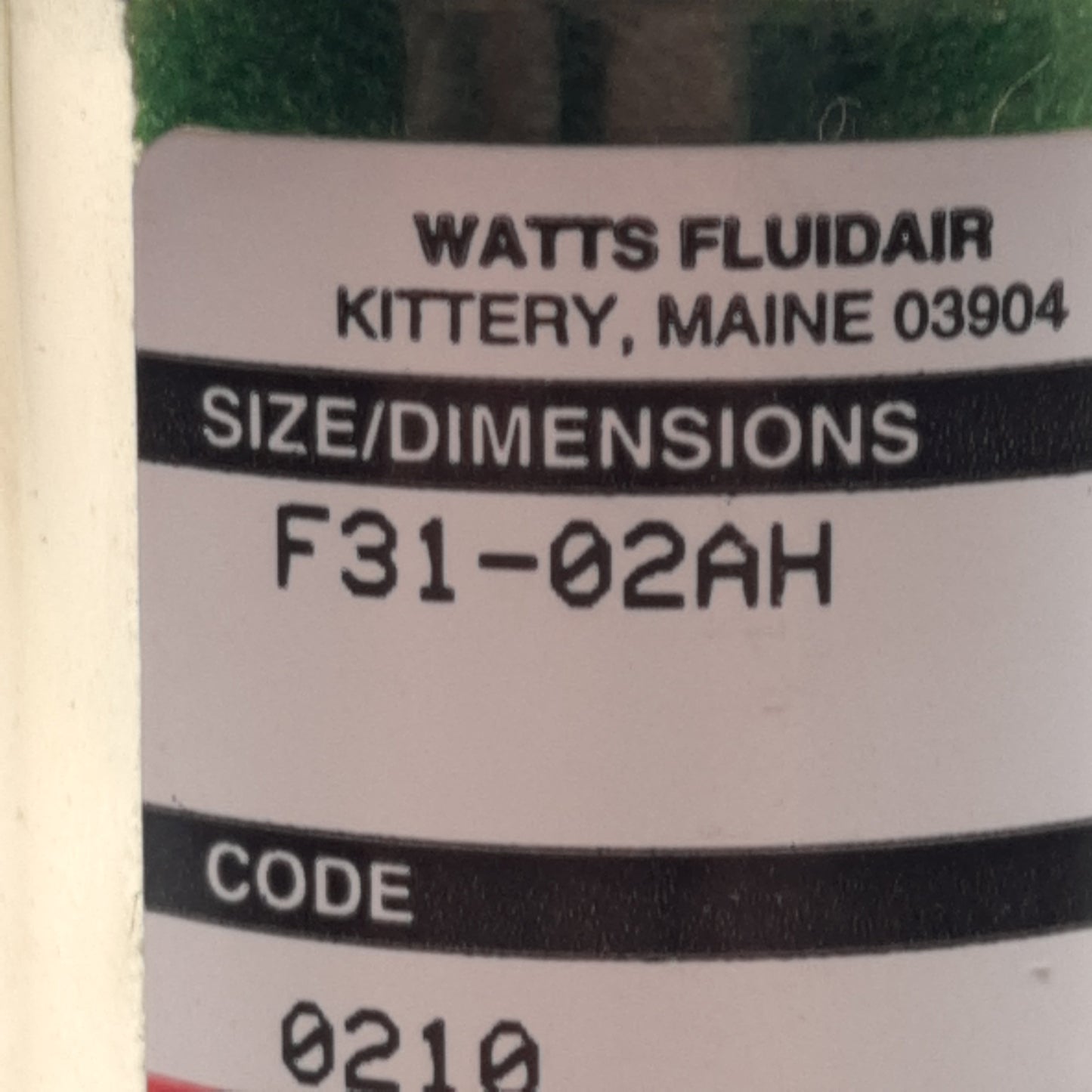 Used Parker Watts F31-02AH Pneumatic Filter 0.01µm Filtration 150PSI 20SCFM 1/4in NPT