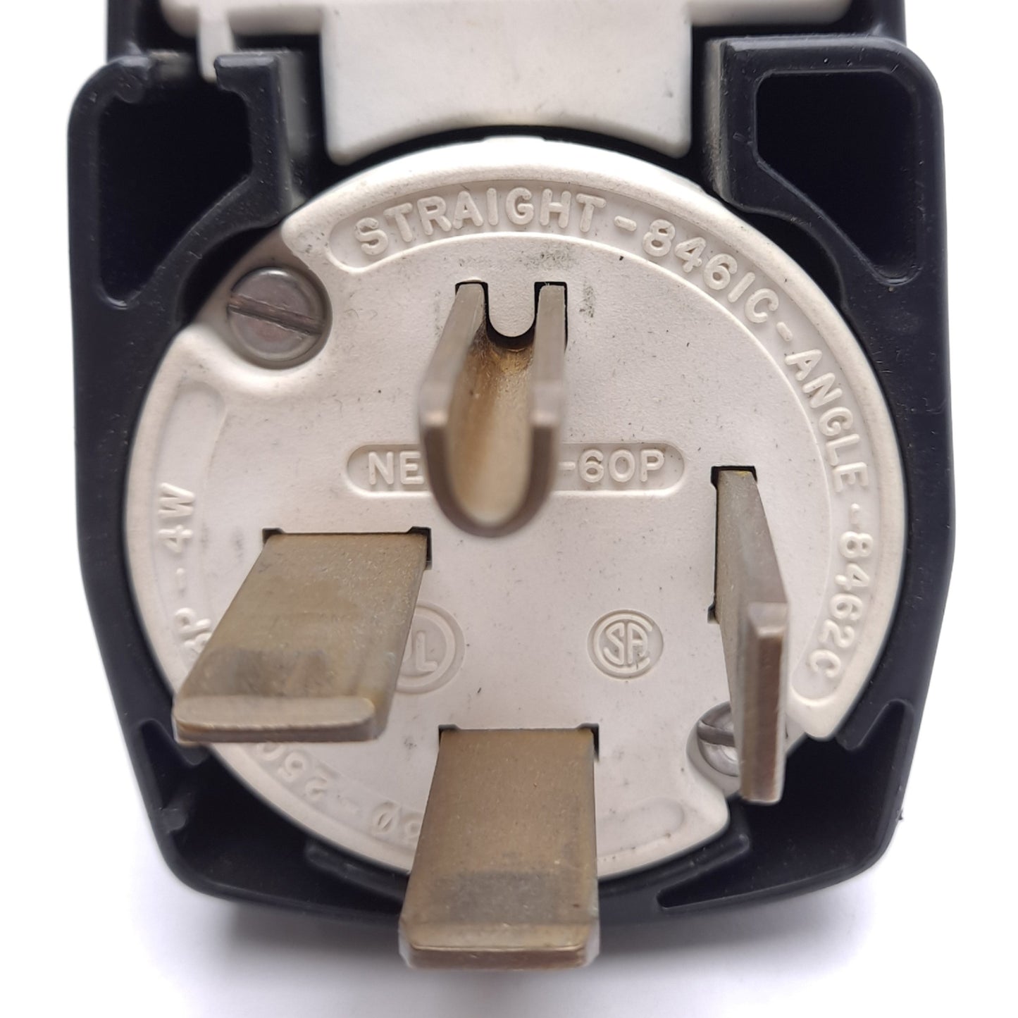 Used Hubbell HBL8462C Straight Blade Male Plug, 60A 3-Phase 250VAC, 3-Pole, 4-Wire