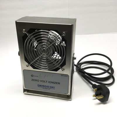 Used Desco EMIT 50670 Zero Volt Benchtop Ionizer, Stainless Steel, 220VAC w/UK Plug