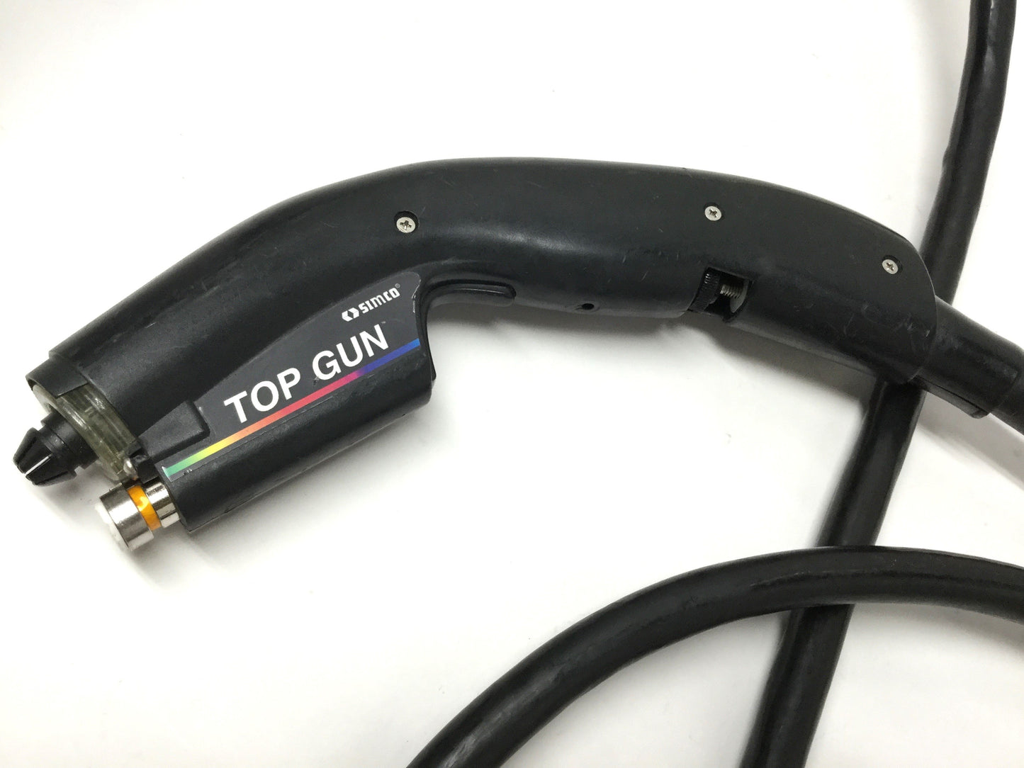 Used Simco 4005106 Top Gun 3 Air Ionizer 230VAC, 100psi, 7ft Blow-Off Hose/Cable