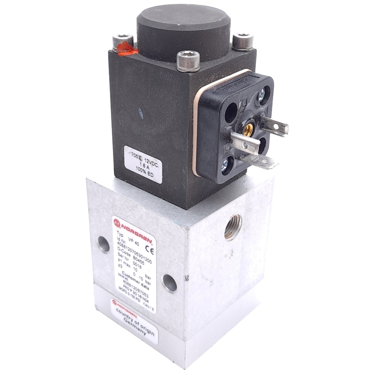 Used Norgren VP40 Proportional Flow Control Valve, 10bar Max, 1/8in NPT, 12VDC