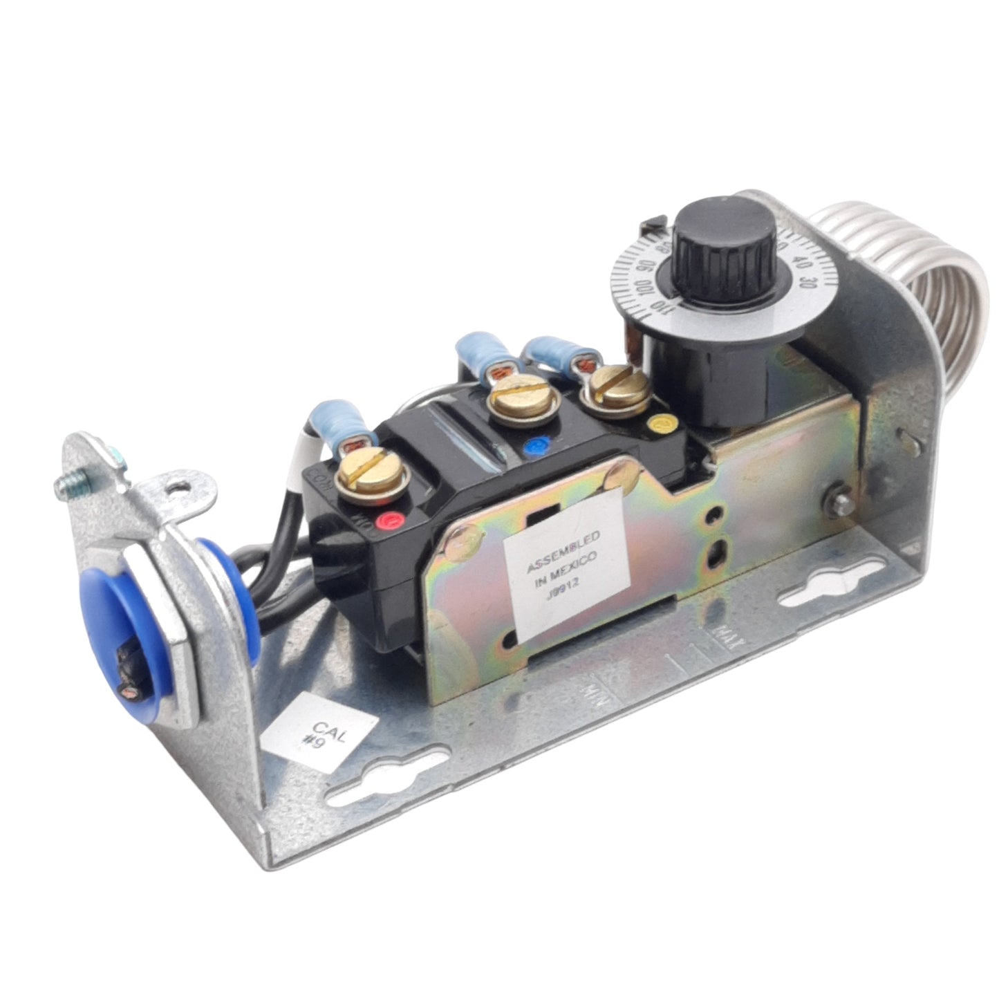 Used Dayton 2E206 Line Voltage Thermostat, 120/208/240VAC 16/9.2/8A, 30°F to 110°F